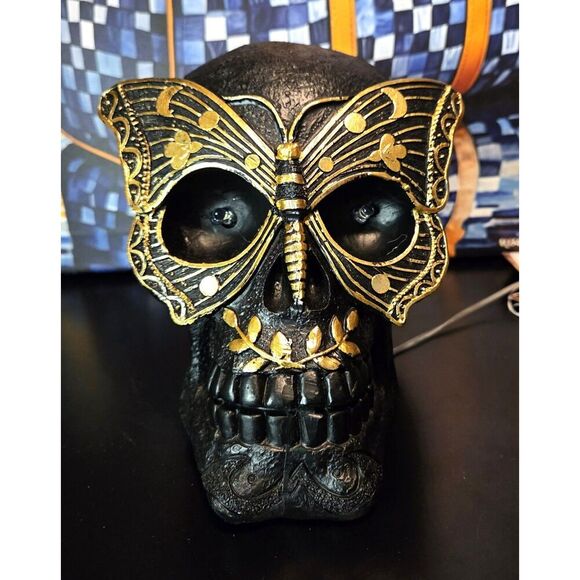 NWT - Christian Lacroix Lighted Skull with Moth Mask - Picture 1 of 9